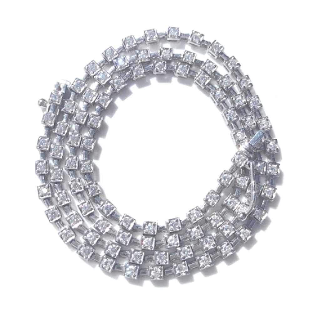 18K White Gold 1.86 ct Natural Diamond Tennis Necklace 10 Grams